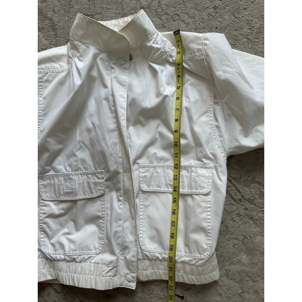 Vintage Women’s White Cotton Utility Jacket Size M – 80s 90s Minimalist - Picture 5 of 6